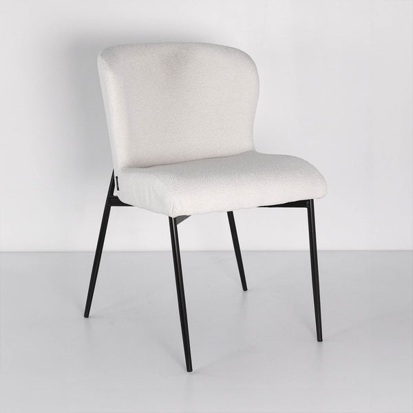 Ashby White Boucle Dining Chair