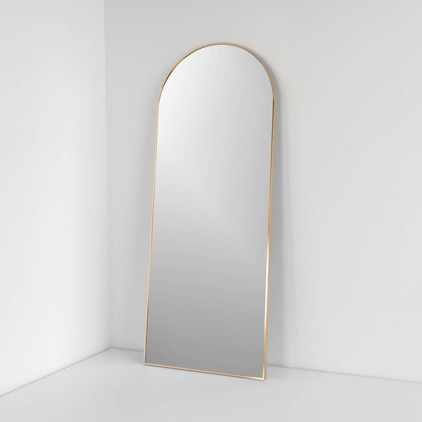 Emerson Arched Gold Metal Mirror, 24x60"