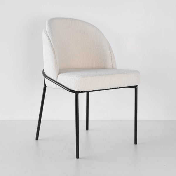 Dalia White Boucle Dining Chair