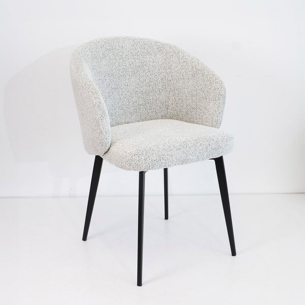 Salt & Pepper Boucle Dining Chair