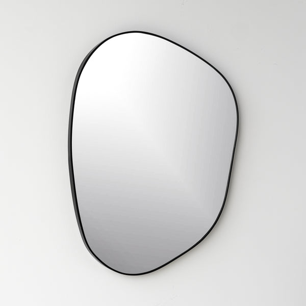 Luna Black Asymmetrical Mirror, 27.5x35.5"