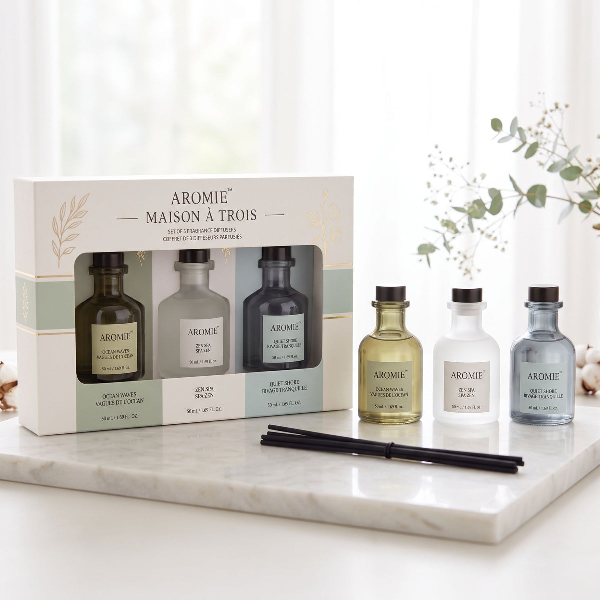 Spa Trio Set: Ocean Waves, Zen Spa, Quiet Shore — 50 mL